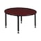 Kee Round Classroom Tables, 48 W, 48 L, 23-34 H, Wood, Metal, Mahogany TB48RNDMHAPBK - alternate 4
